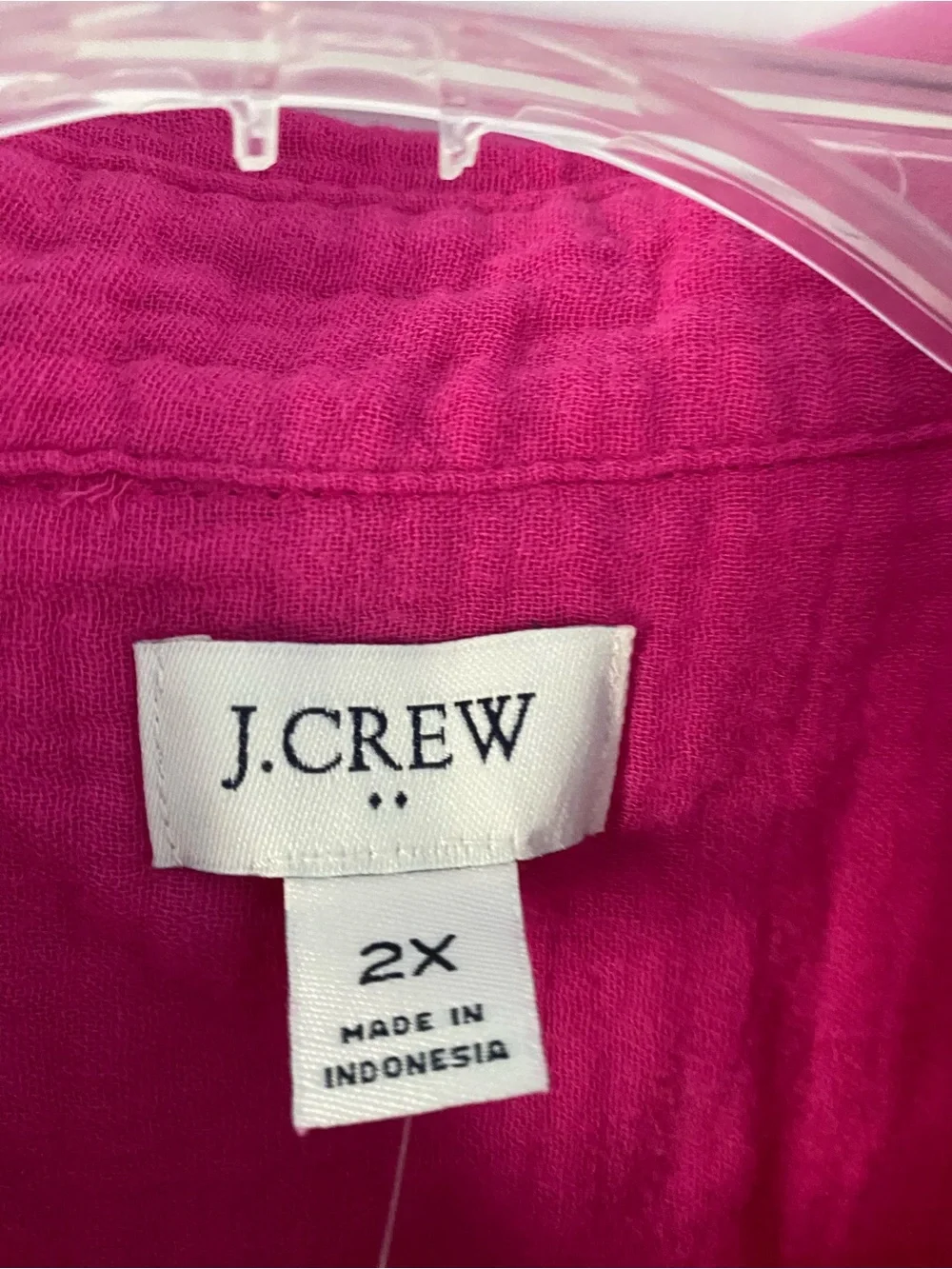 NWT NEW J. Crew Gauze Button Down Sleeveless Top Pink 2X
